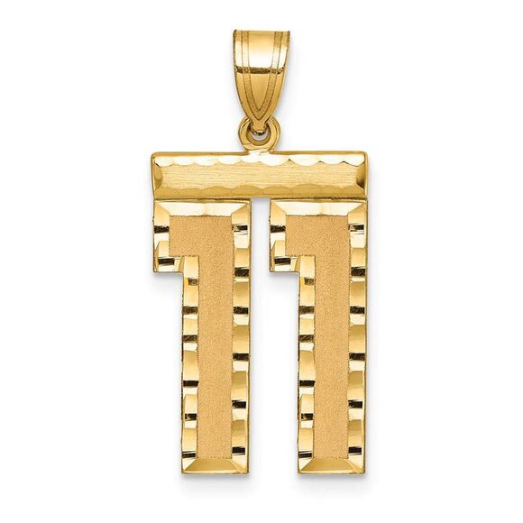 14k Yellow Gold, Varsity Collection, Large D/C Pendant Number 11 - Picture 1 of 3